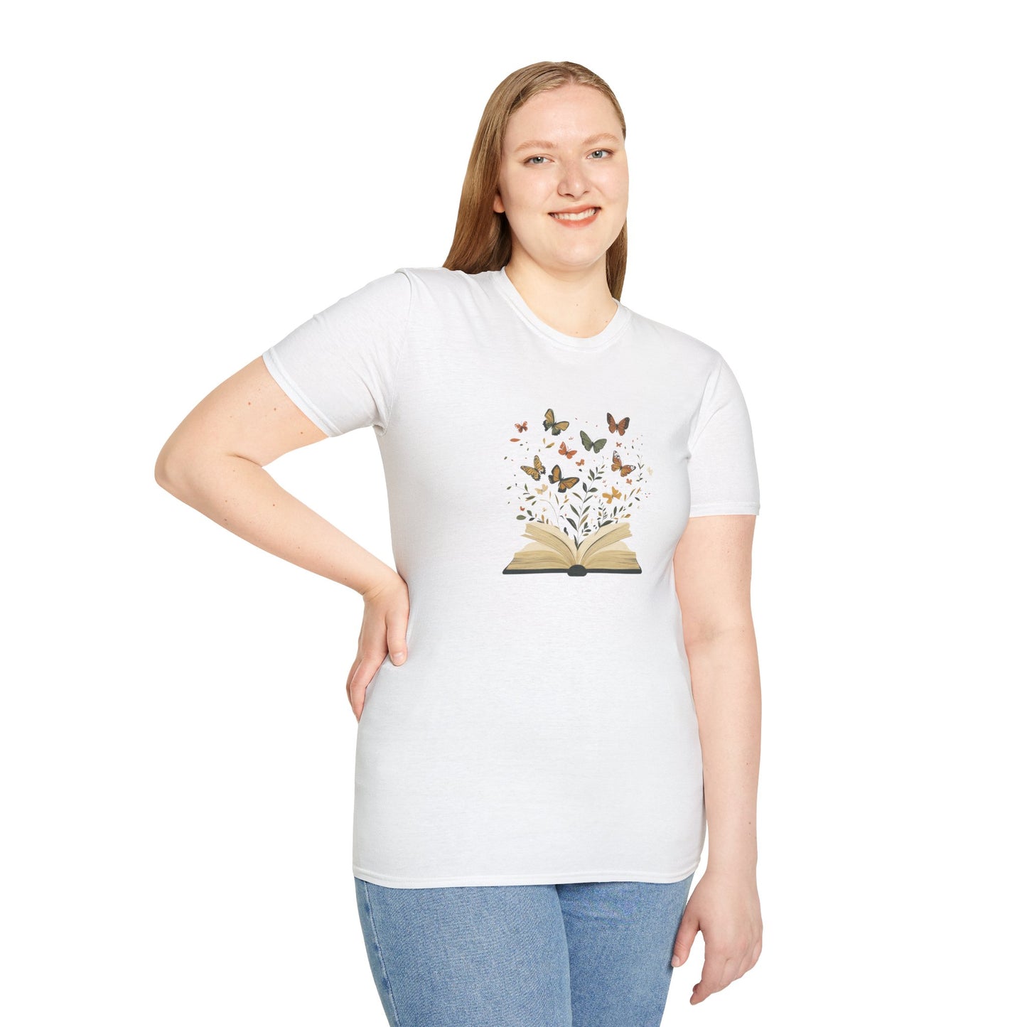 Butterfly Floral Book - T-Shirt