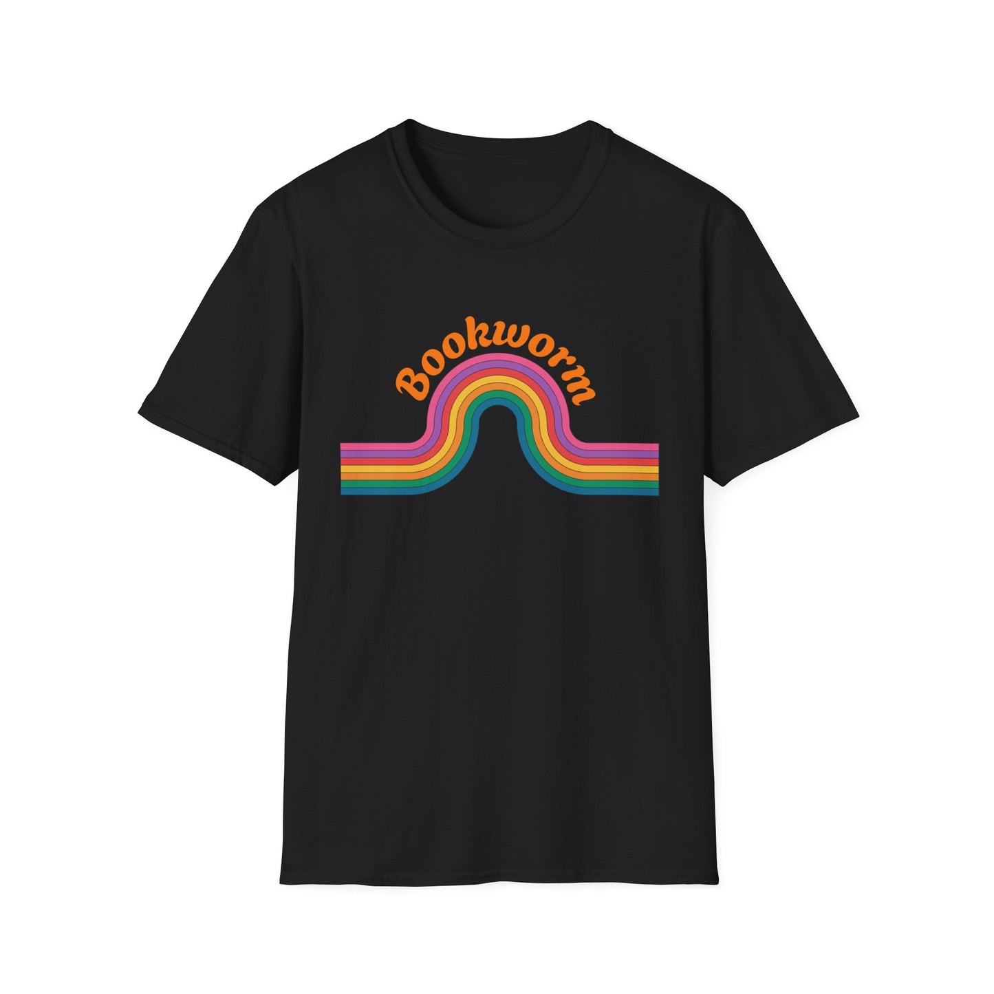Retro Bookworm Rainbow  - T-Shirt