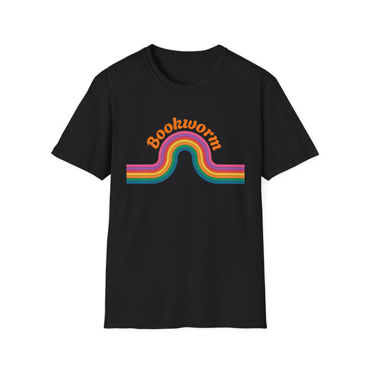 Retro Bookworm Rainbow  - T-Shirt