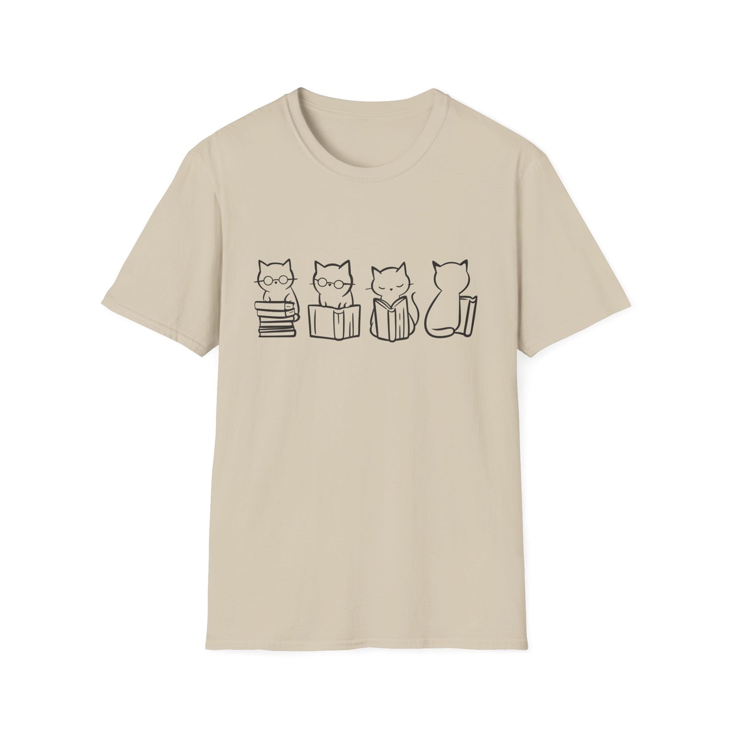 Four Cats Reading - T-Shirt