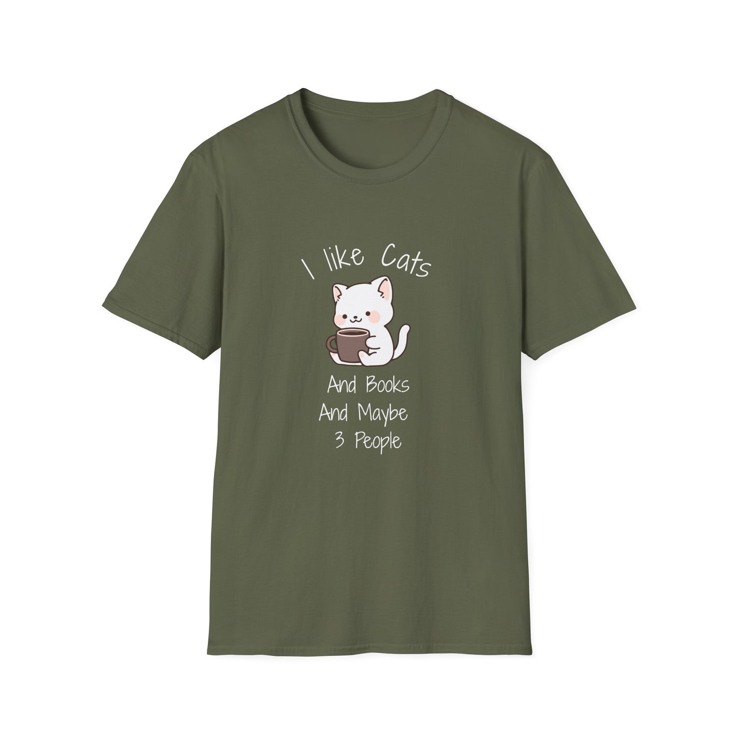 I Like Cats & Books & Maybe 3 People - T-Shirt
