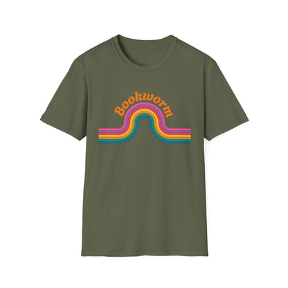 Retro Bookworm Rainbow  - T-Shirt