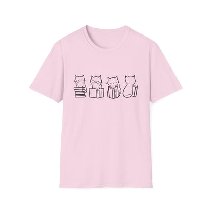 Four Cats Reading - T-Shirt