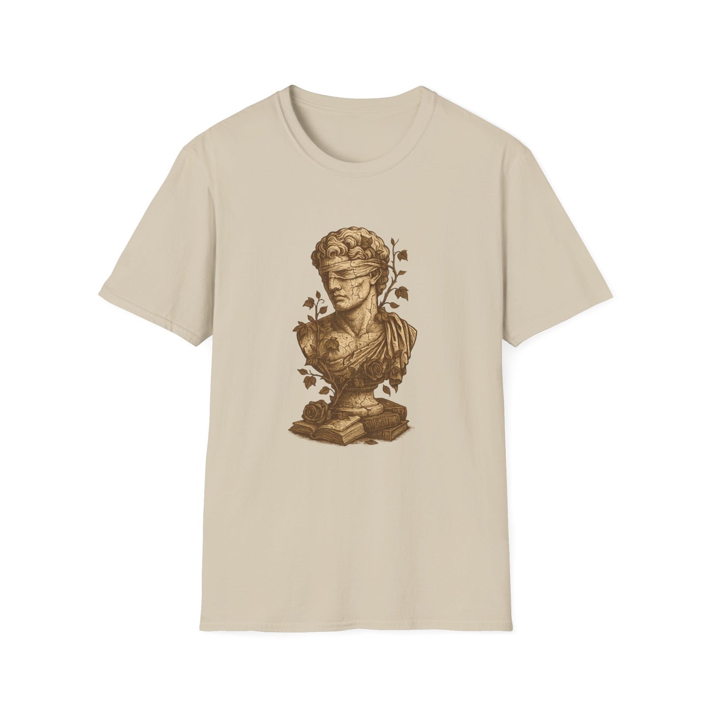 Dark Academia, Blindfolded Bust with Ivy and Books - T-Shirt
