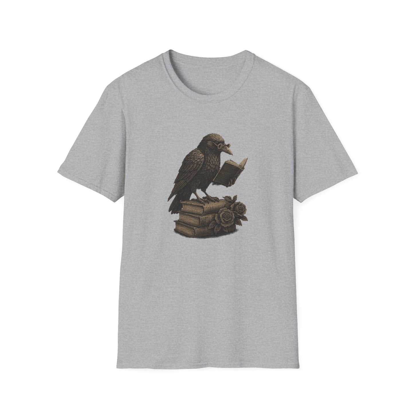 Dark Academia Crow Reading - T-Shirt