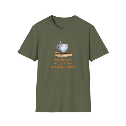 Happiness is a Cup of Tea And a Good Book - T-Shirt