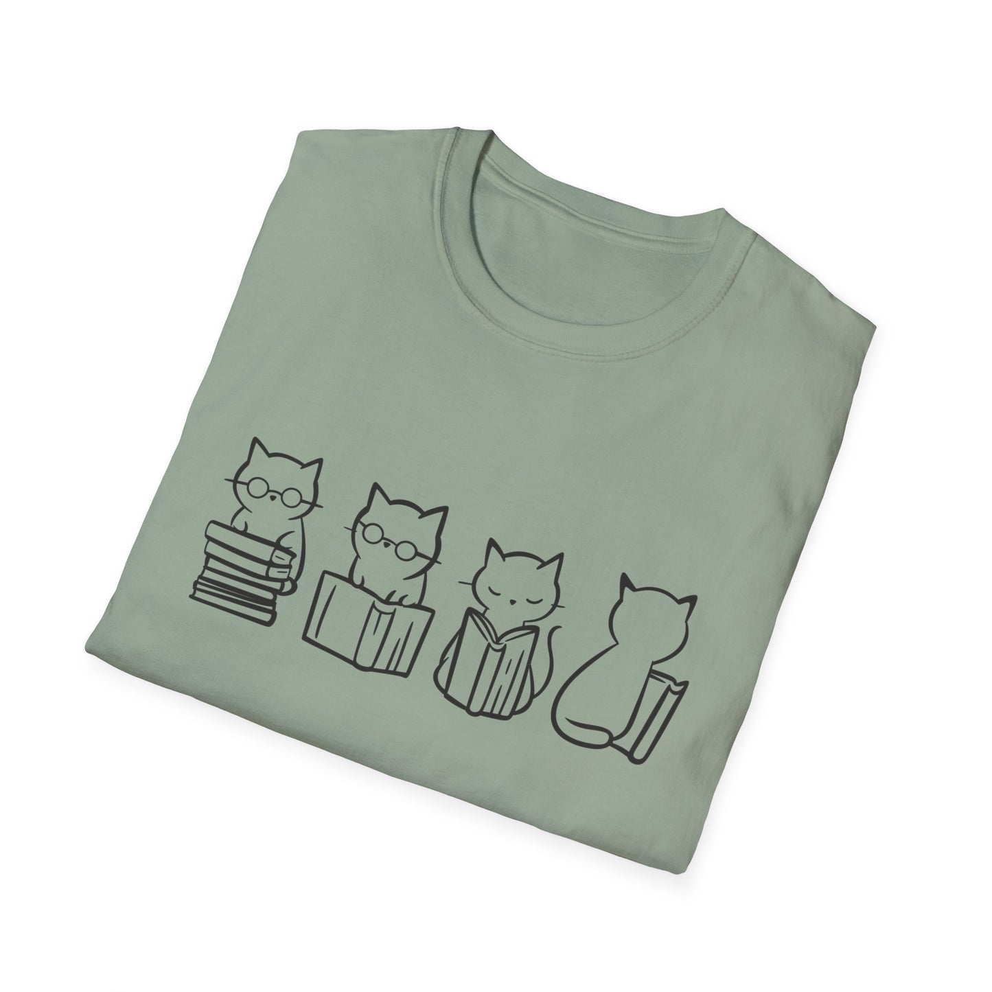 Four Cats Reading - T-Shirt