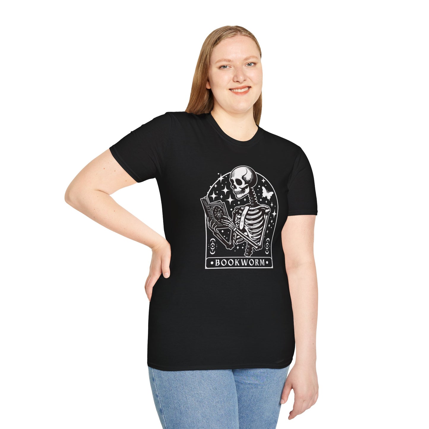 Skeleton Bookworm Graphic - T-Shirt