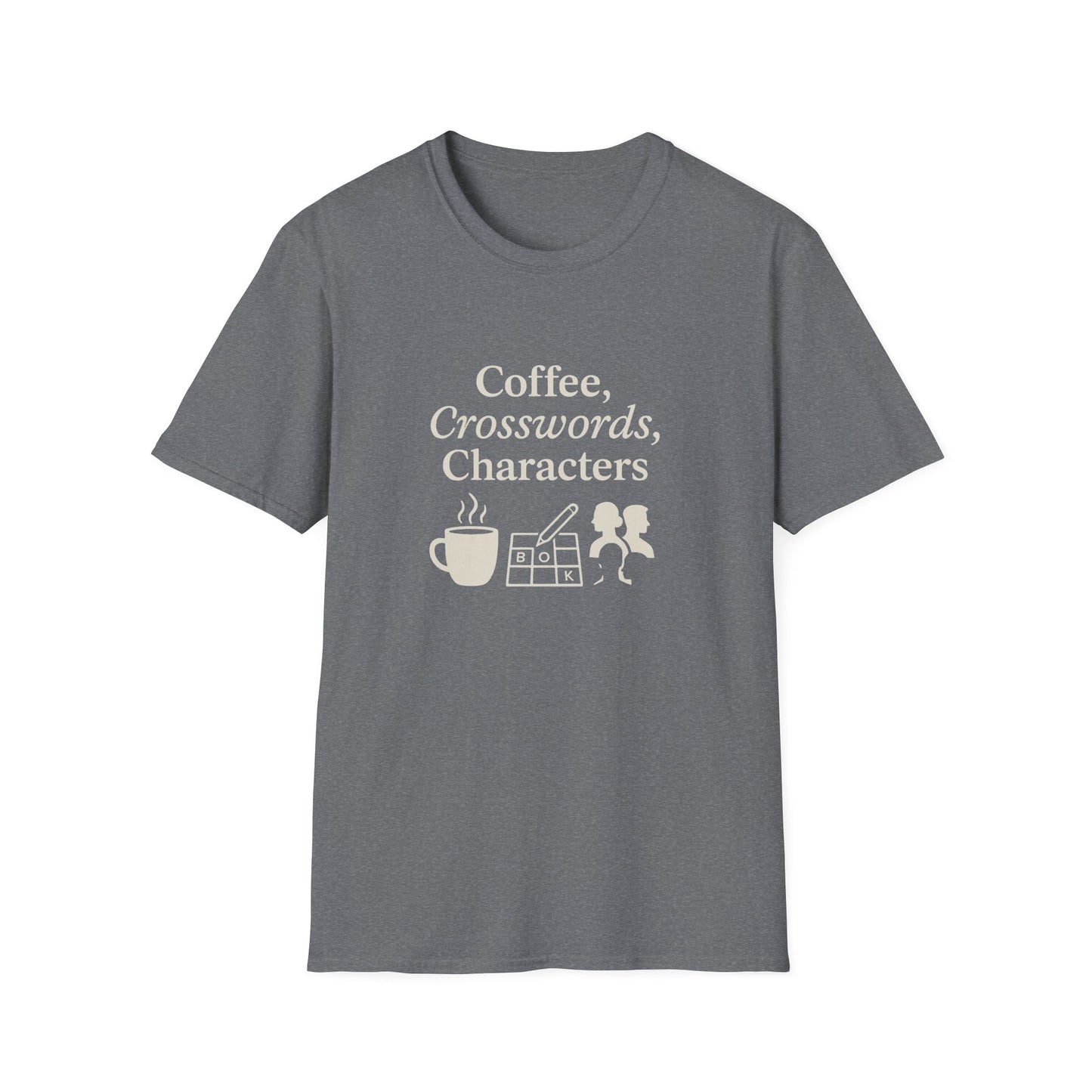 Coffee, Crosswords & Characters - T-Shirt