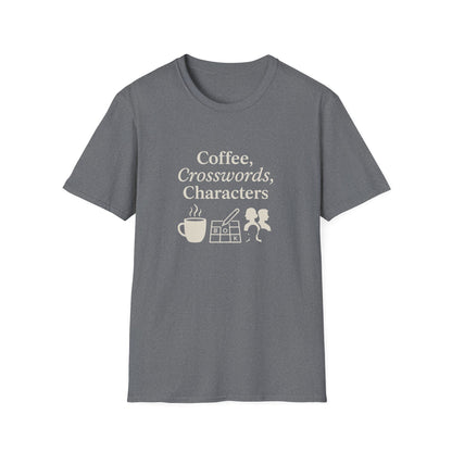 Coffee, Crosswords & Characters - T-Shirt