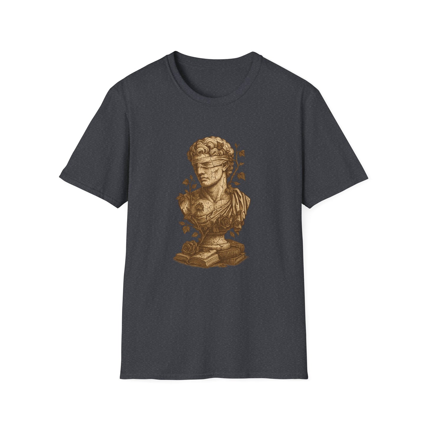 Dark Academia, Blindfolded Bust with Ivy and Books - T-Shirt