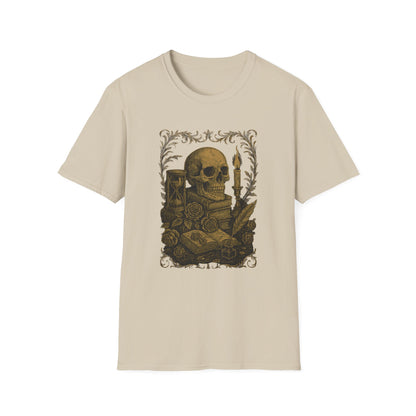 Dark Academia, Stack of Book and Skull - T-Shirt