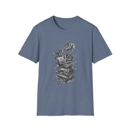 Dragon, Book & Sword - Graphic T-Shirt