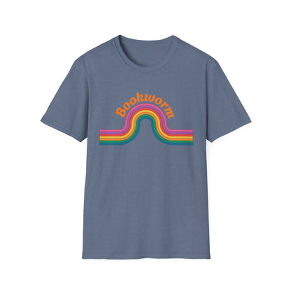 Retro Bookworm Rainbow  - T-Shirt