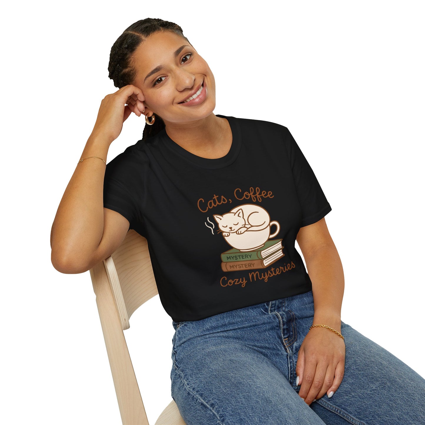 Cat, Coffee And Cozy Mysteries  - T-Shirt