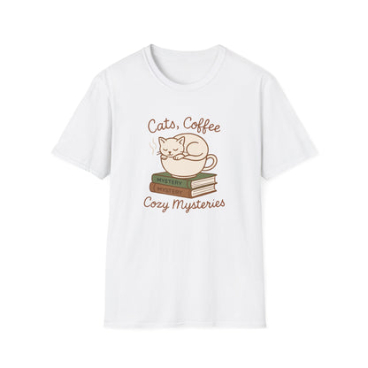 Cat, Coffee And Cozy Mysteries  - T-Shirt