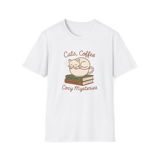 Cat, Coffee And Cozy Mysteries  - T-Shirt