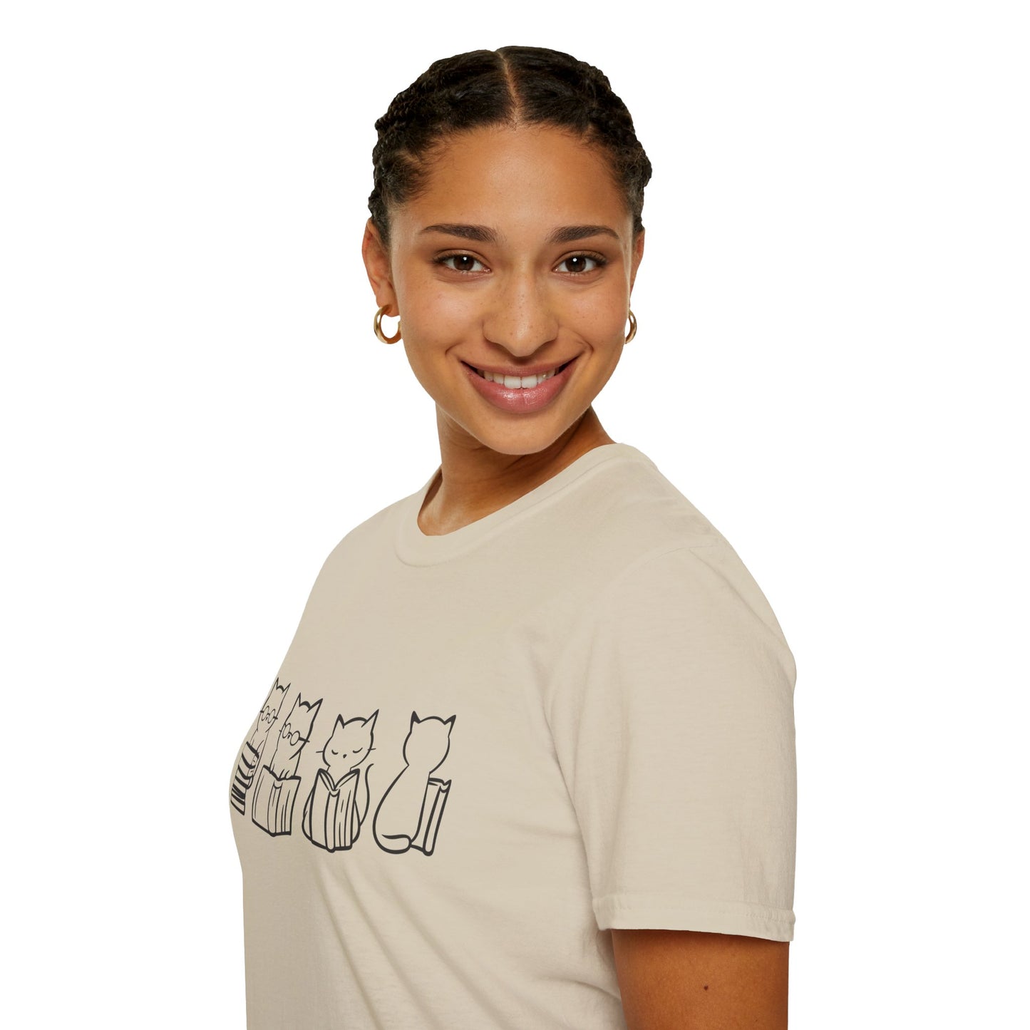 Four Cats Reading - T-Shirt