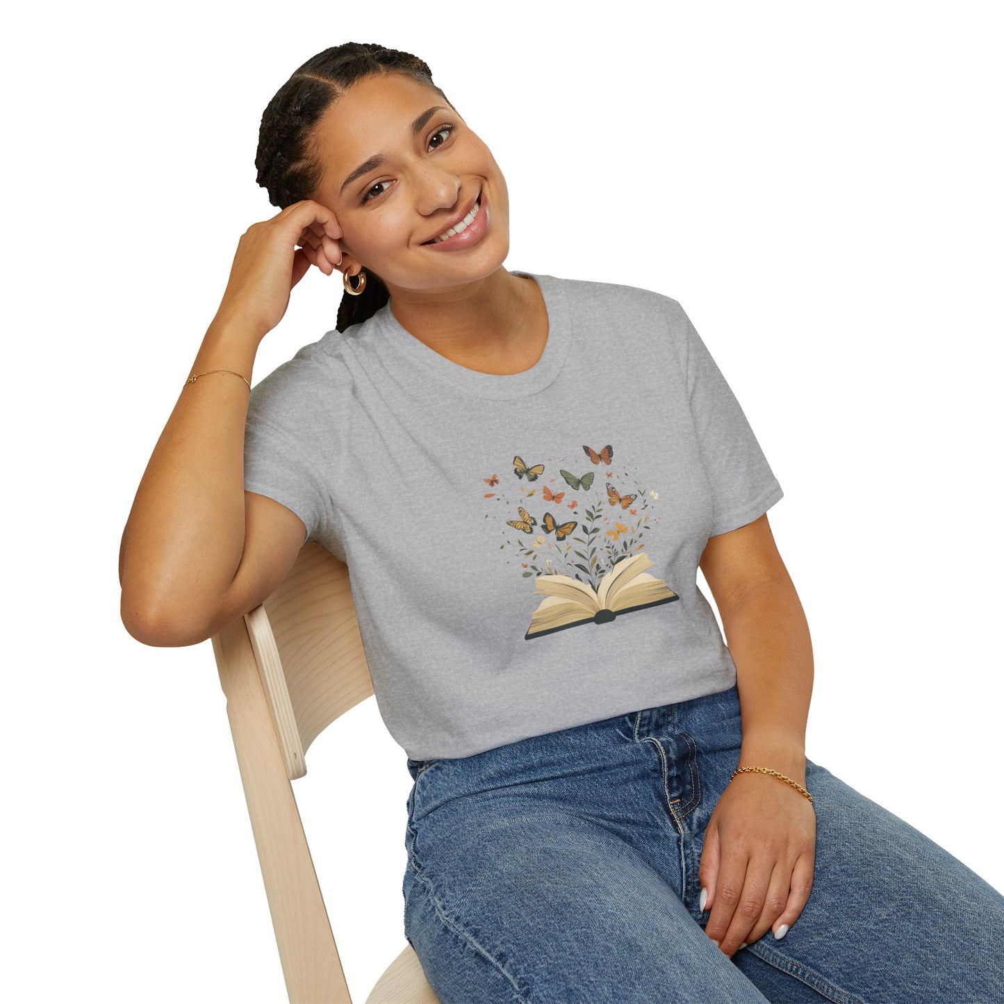 Butterfly Floral Book - T-Shirt