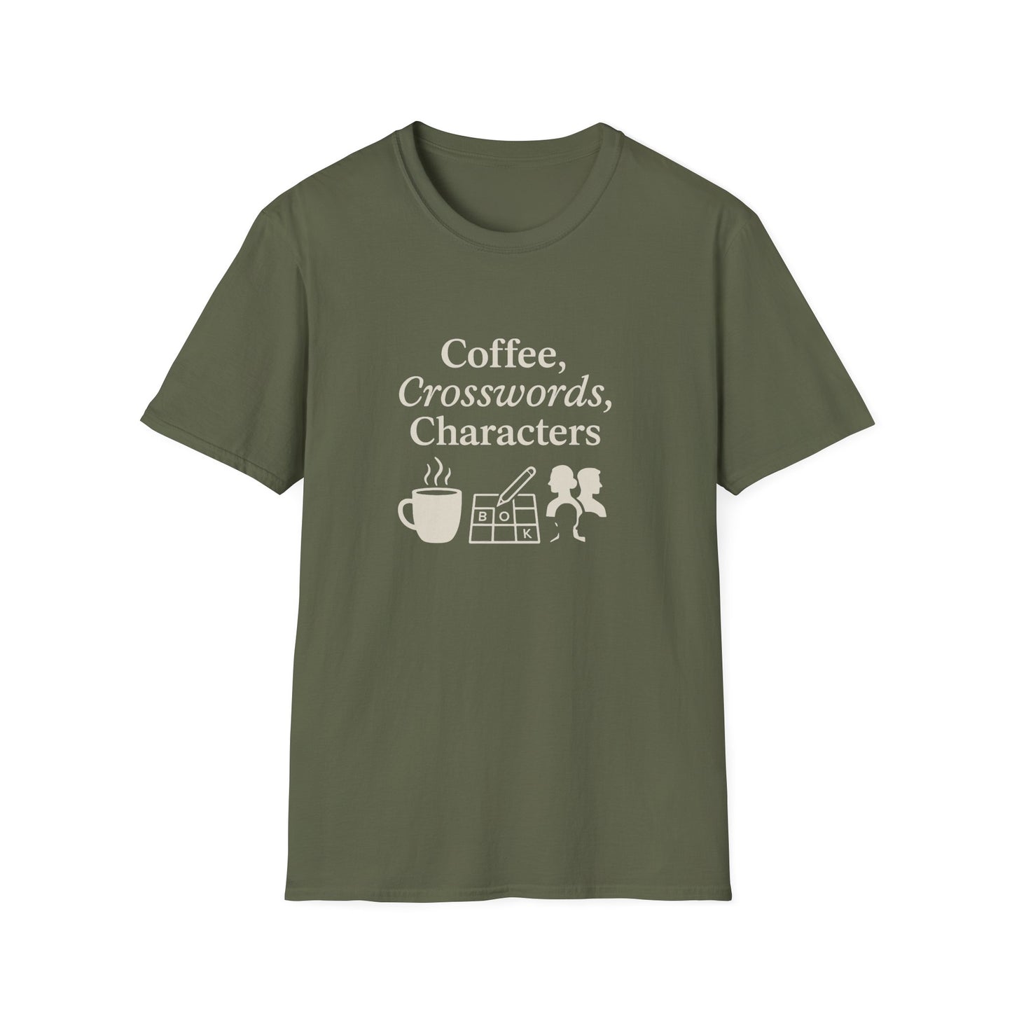 Coffee, Crosswords & Characters - T-Shirt