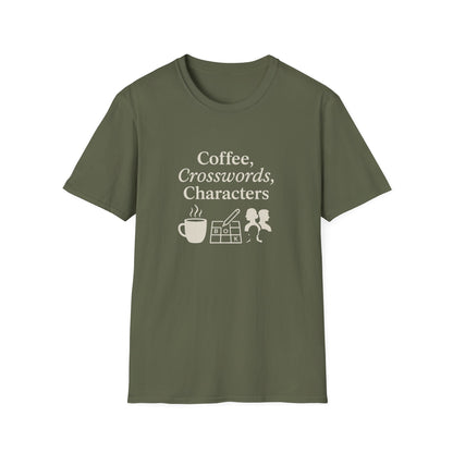 Coffee, Crosswords & Characters - T-Shirt