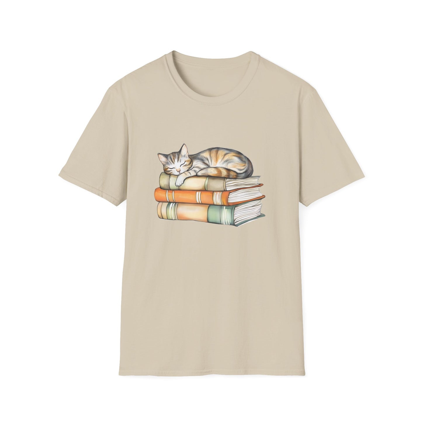 Cat Sleeping On Books - T-Shirt