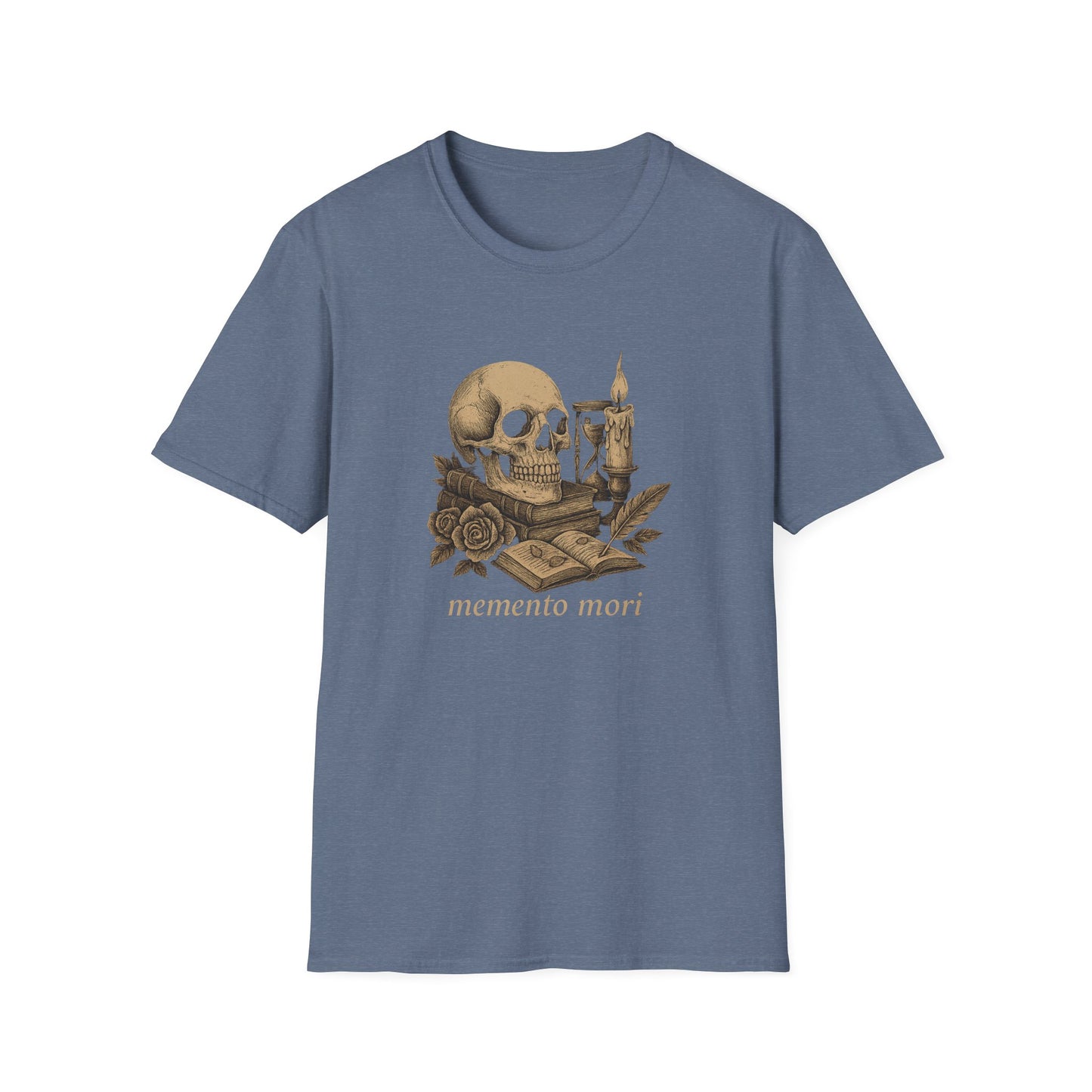 Dark Academia, Momento Mori Skull and Book - T-Shirt