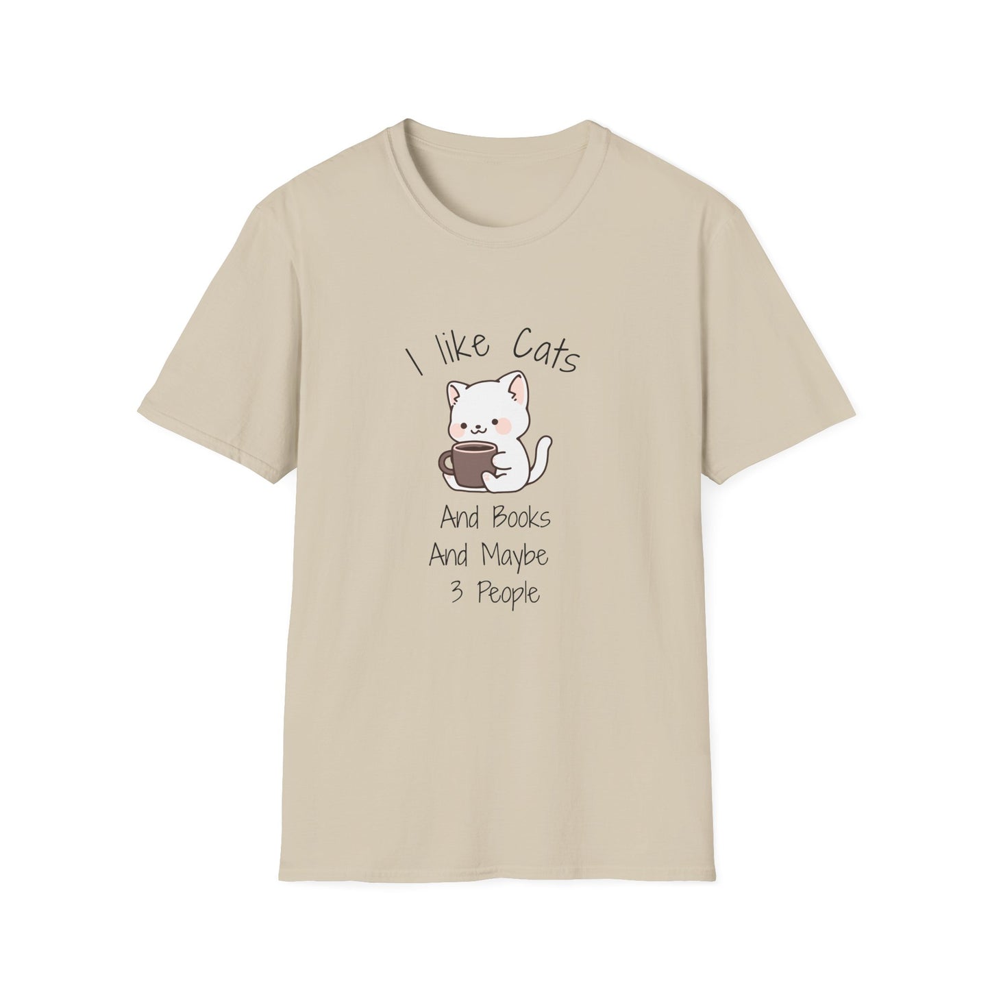 I Like Cats & Books & Maybe 3 People - T-Shirt