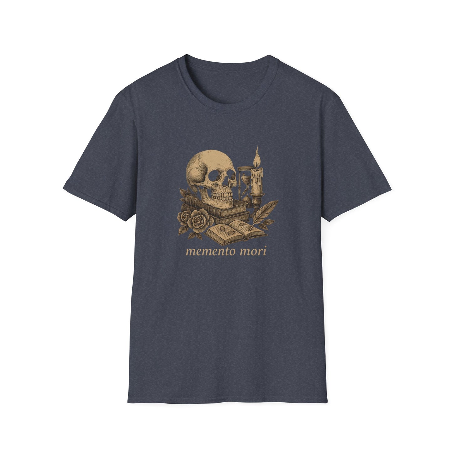 Dark Academia, Momento Mori Skull and Book - T-Shirt