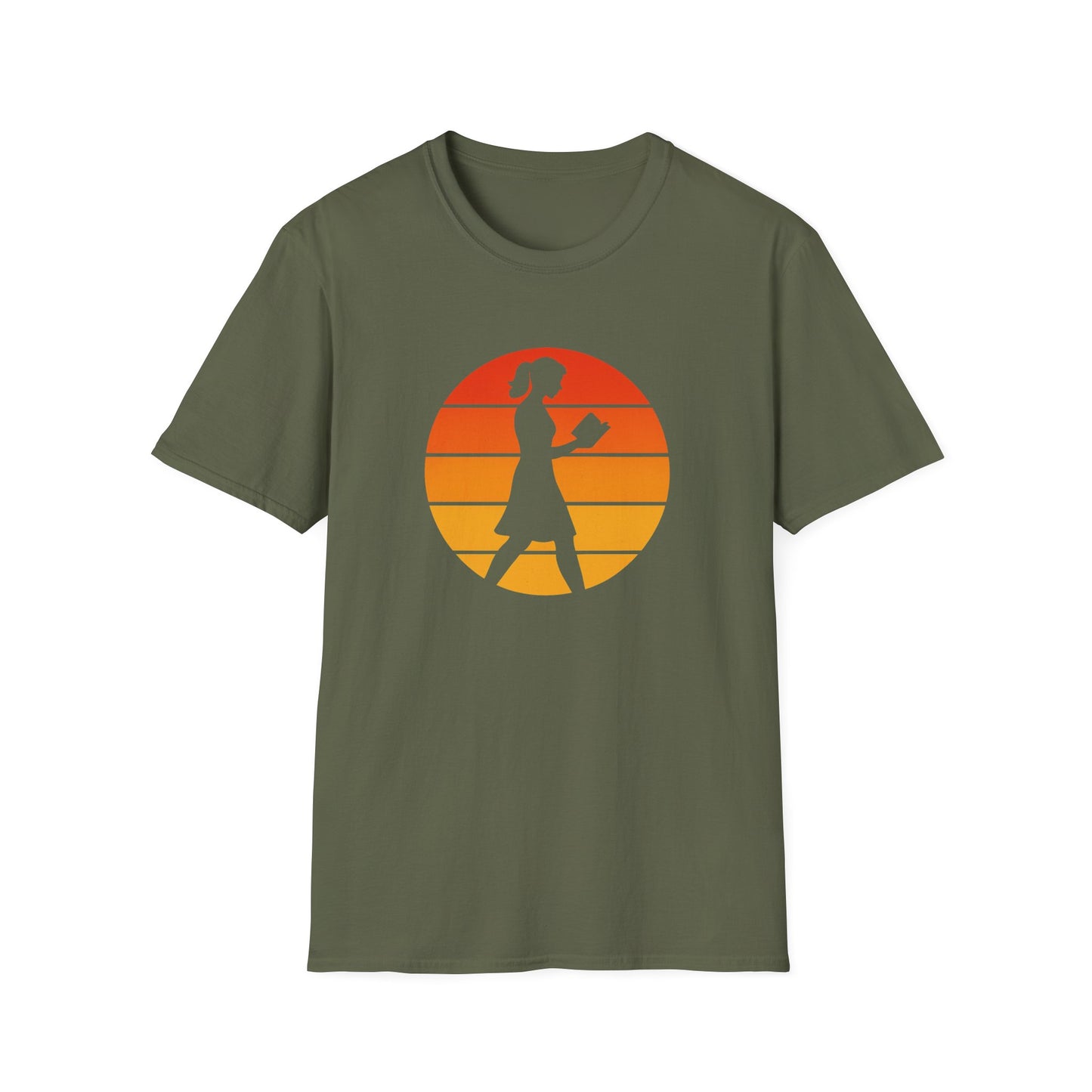 Retro Reading at Sunset - T-Shirt