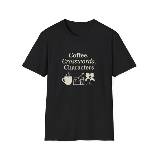Coffee, Crosswords & Characters - T-Shirt