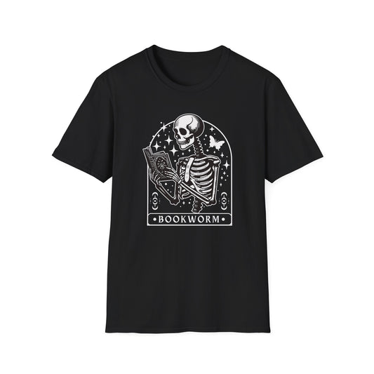 Skeleton Bookworm Graphic - T-Shirt