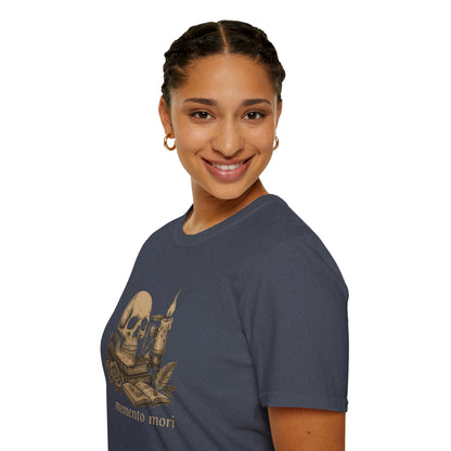 Dark Academia, Momento Mori Skull and Book - T-Shirt