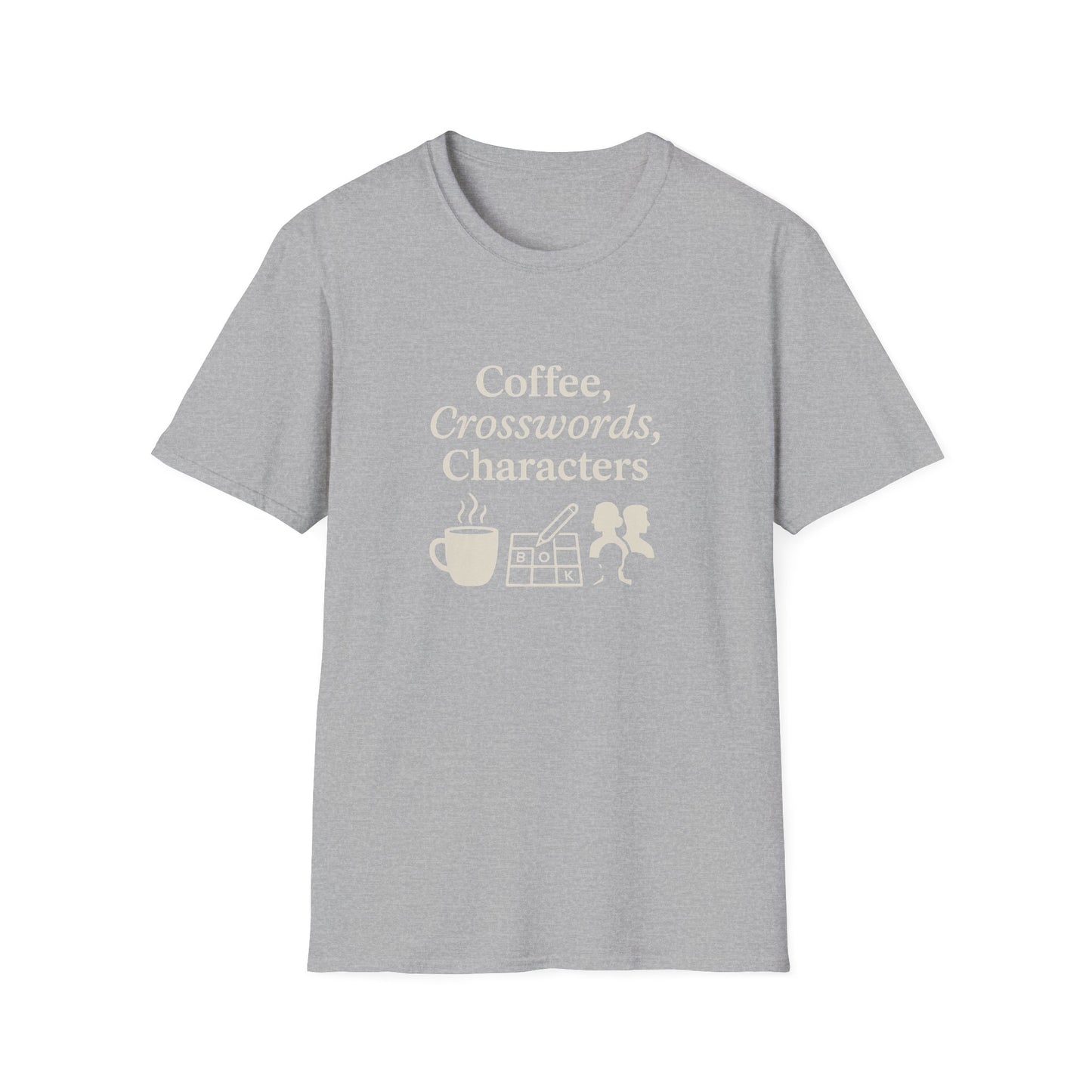 Coffee, Crosswords & Characters - T-Shirt
