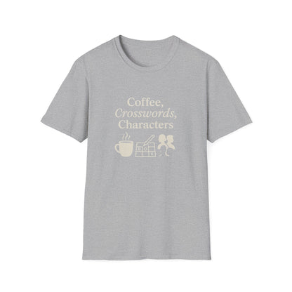Coffee, Crosswords & Characters - T-Shirt