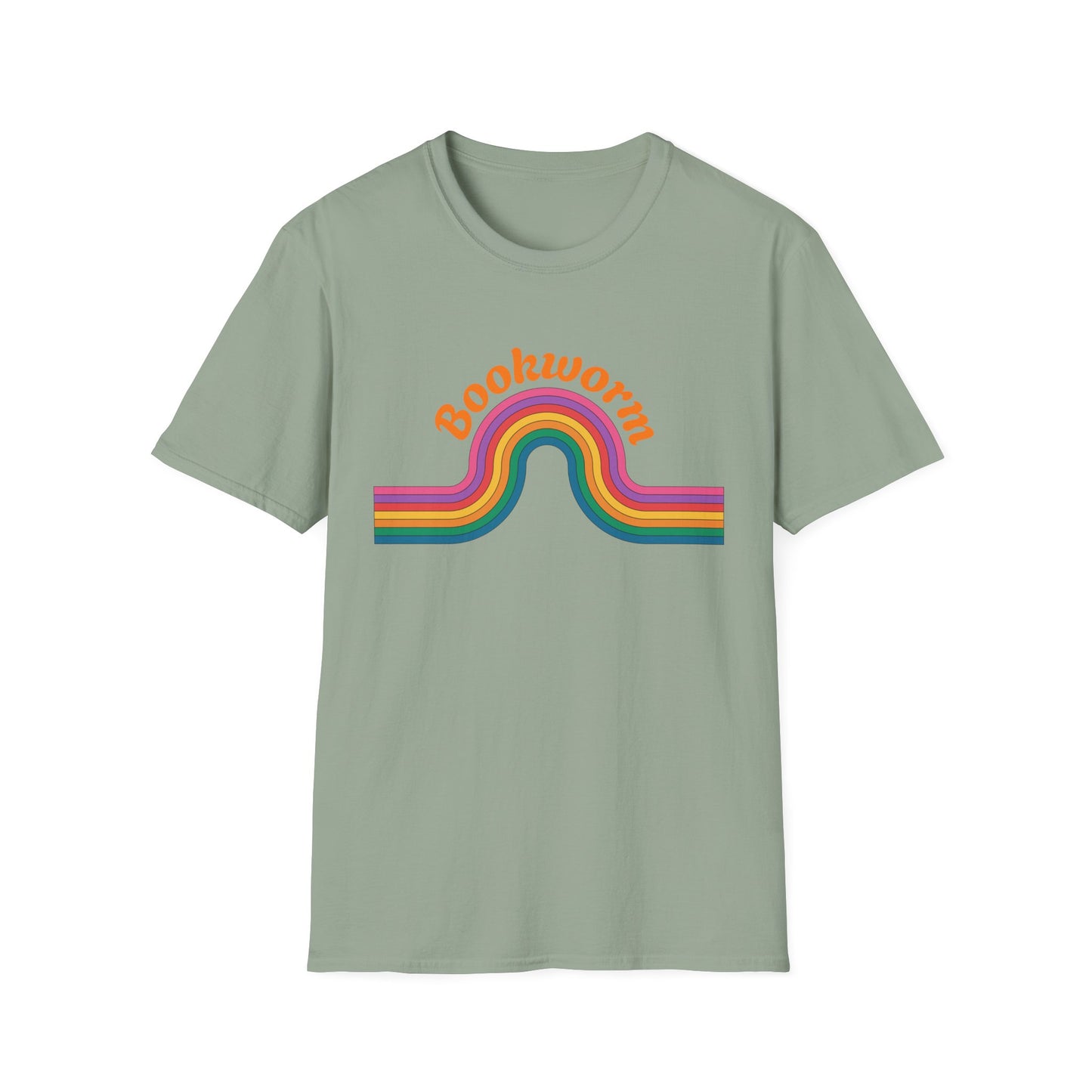 Retro Bookworm Rainbow  - T-Shirt