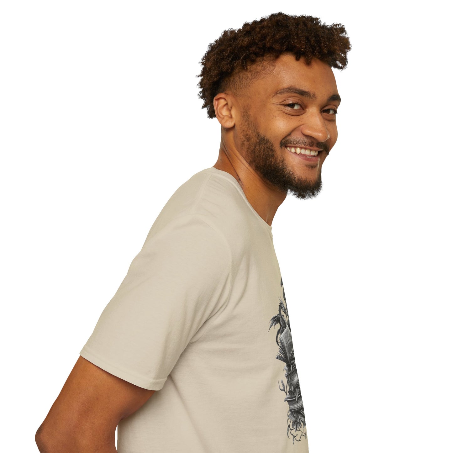 Dragon, Book & Sword - Graphic T-Shirt