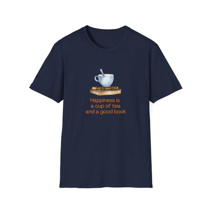 Happiness is a Cup of Tea And a Good Book - T-Shirt