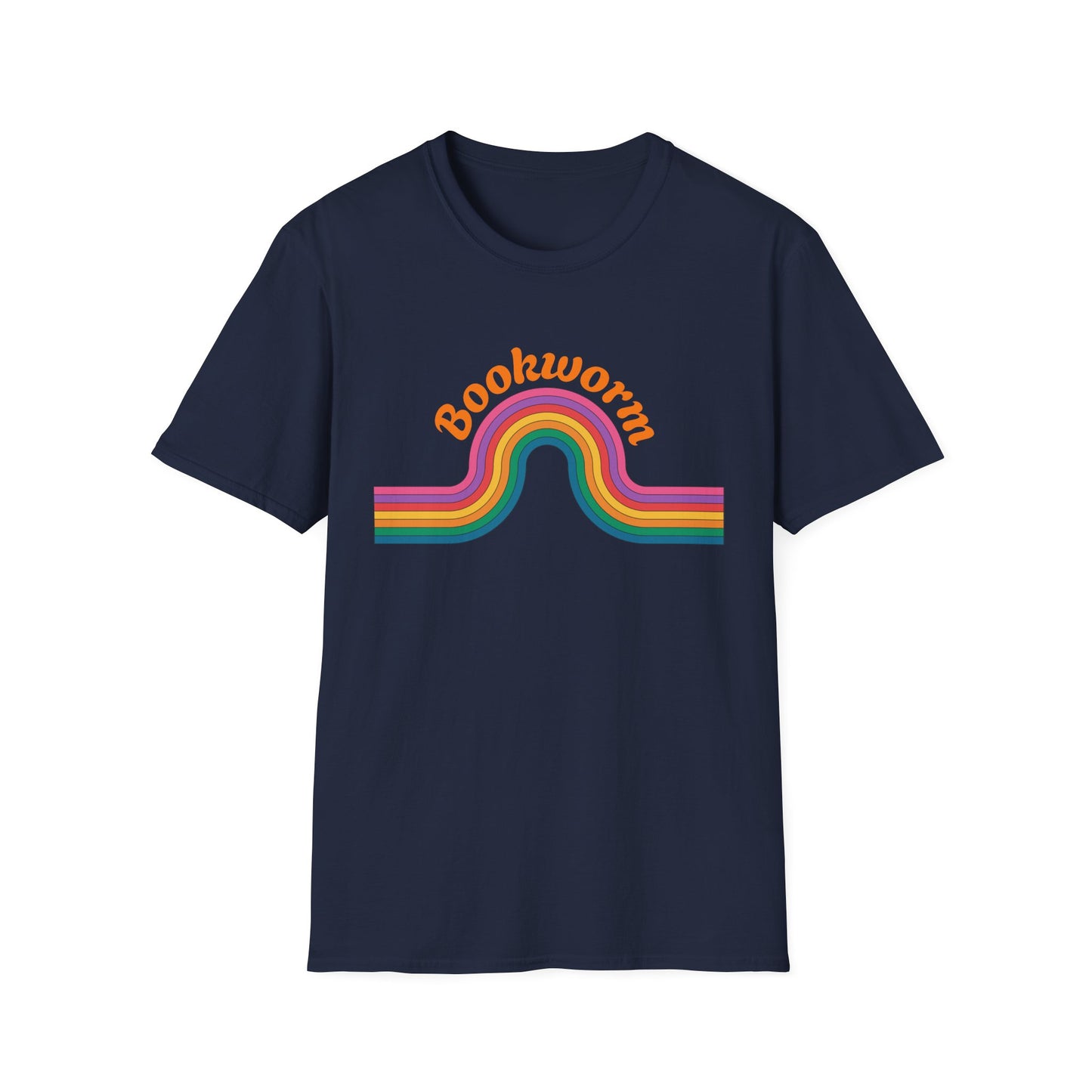 Retro Bookworm Rainbow  - T-Shirt