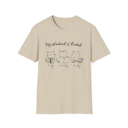 Funny Cat Shirt, My Weekend is Booked - T-Shirt