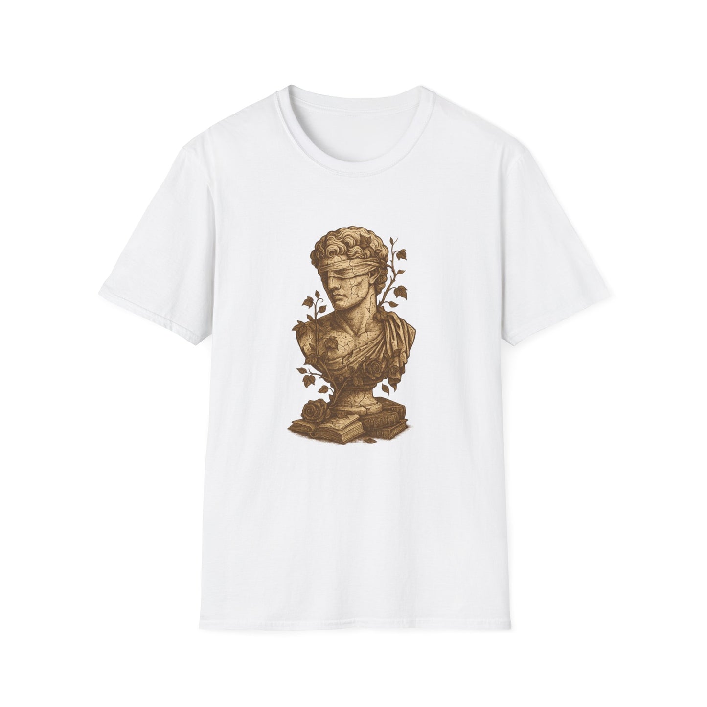 Dark Academia, Blindfolded Bust with Ivy and Books - T-Shirt