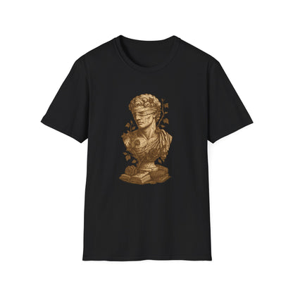 Dark Academia, Blindfolded Bust with Ivy and Books - T-Shirt