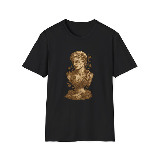 Dark Academia, Blindfolded Bust with Ivy and Books - T-Shirt