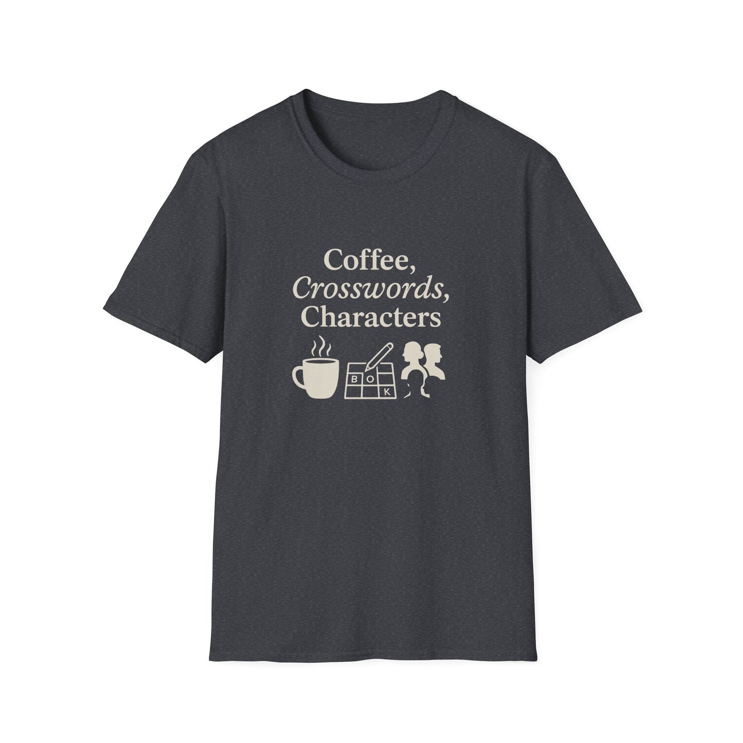 Coffee, Crosswords & Characters - T-Shirt