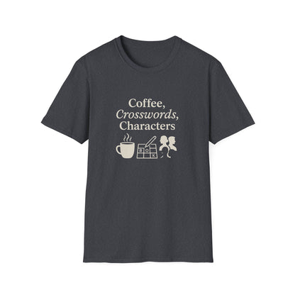 Coffee, Crosswords & Characters - T-Shirt