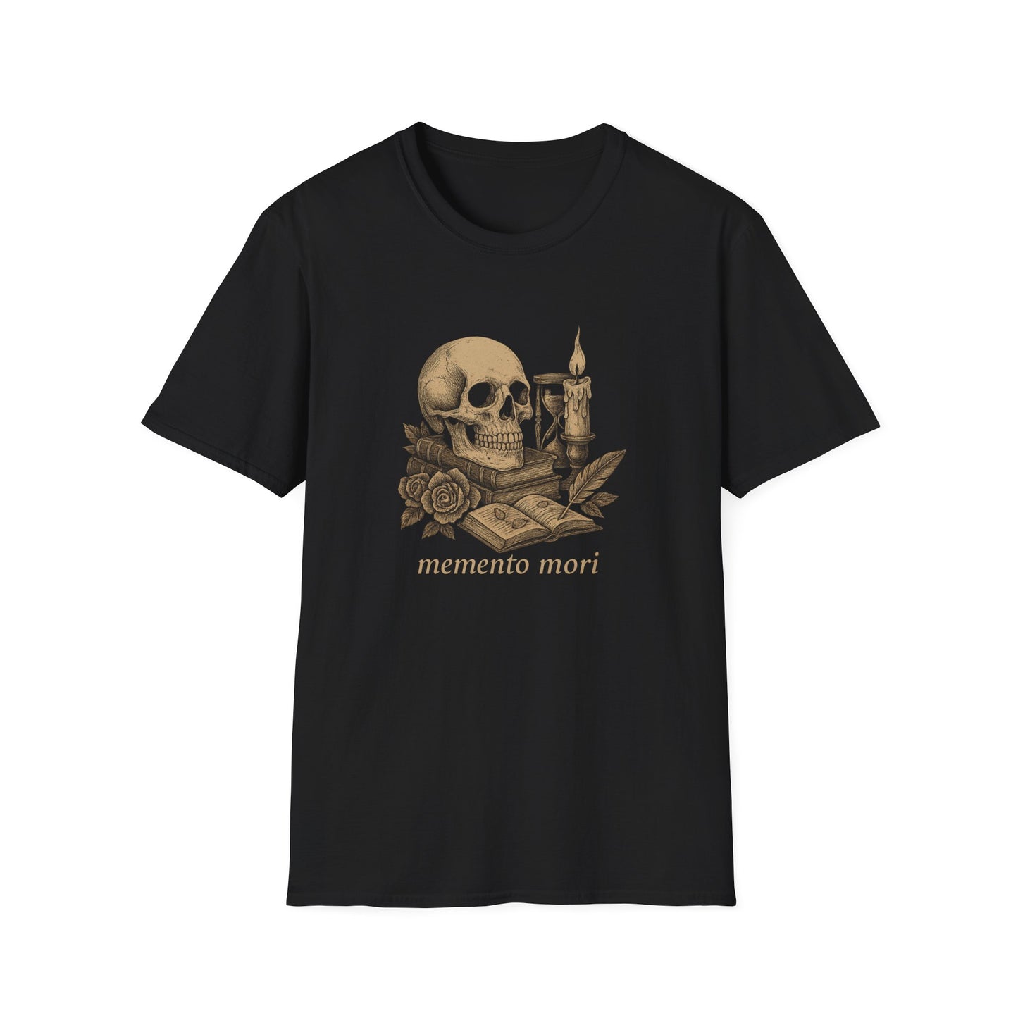 Dark Academia, Momento Mori Skull and Book - T-Shirt