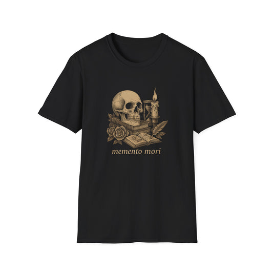 Dark Academia, Momento Mori Skull and Book - T-Shirt