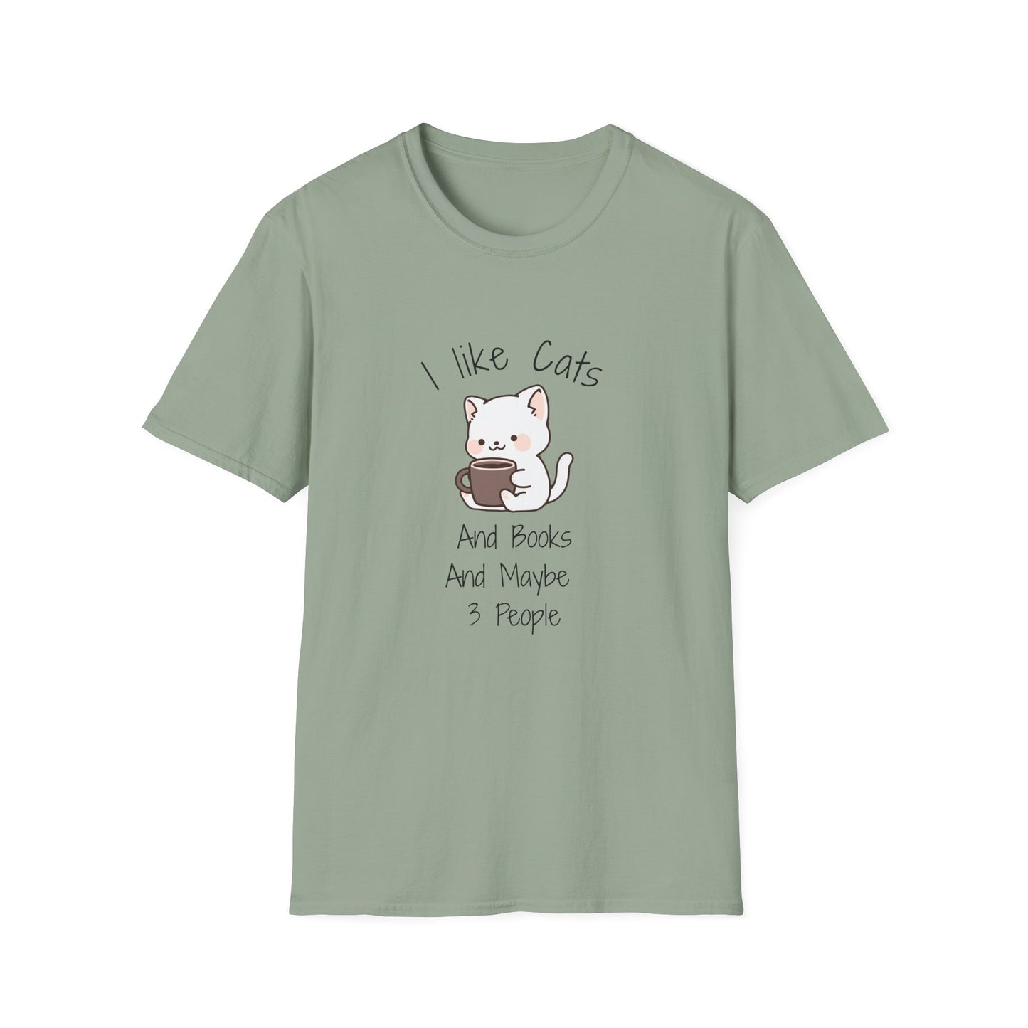 I Like Cats & Books & Maybe 3 People - T-Shirt