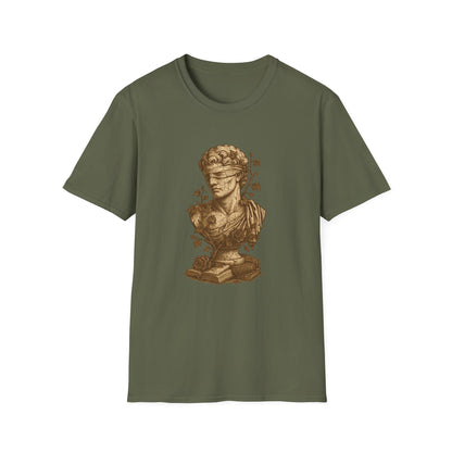 Dark Academia, Blindfolded Bust with Ivy and Books - T-Shirt