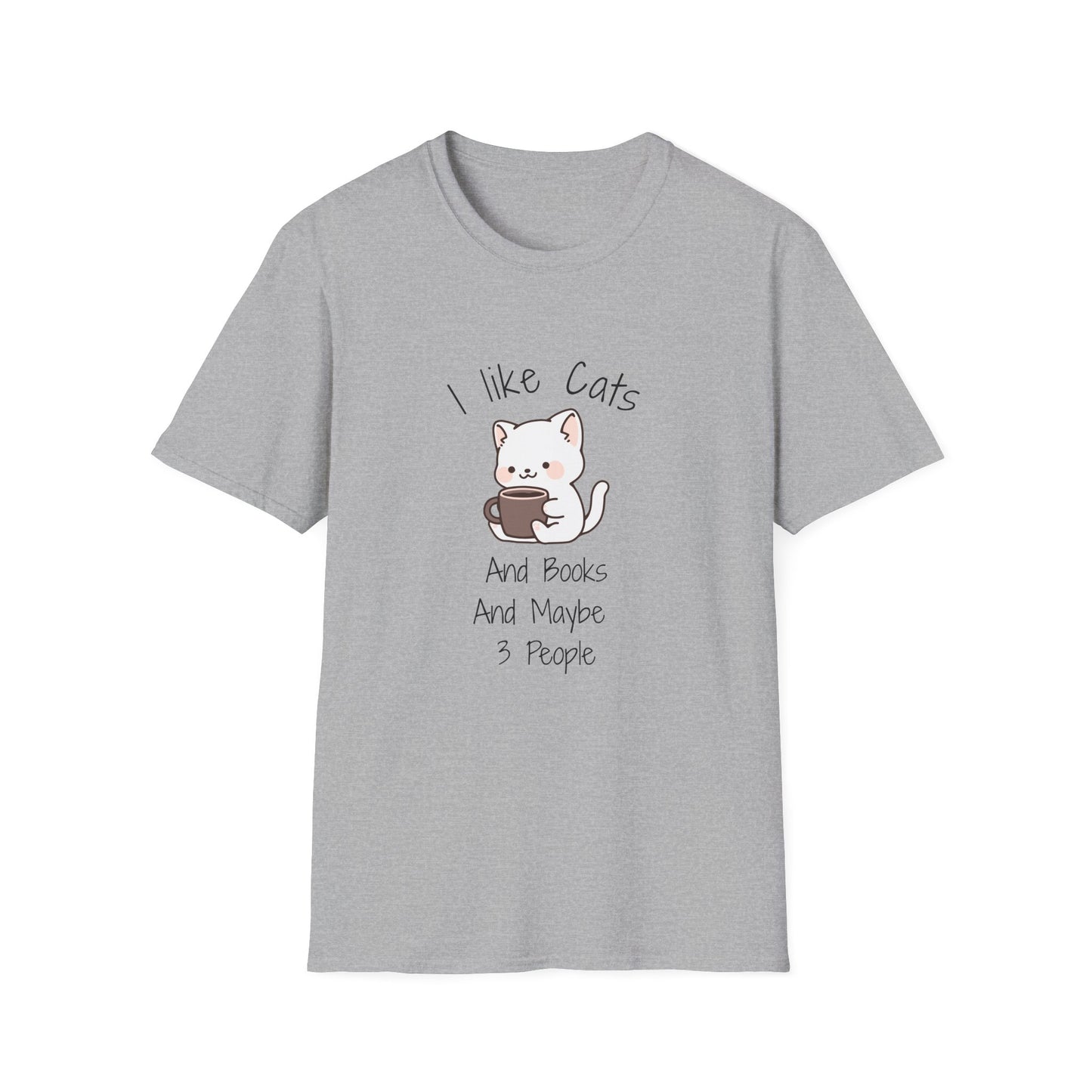 I Like Cats & Books & Maybe 3 People - T-Shirt